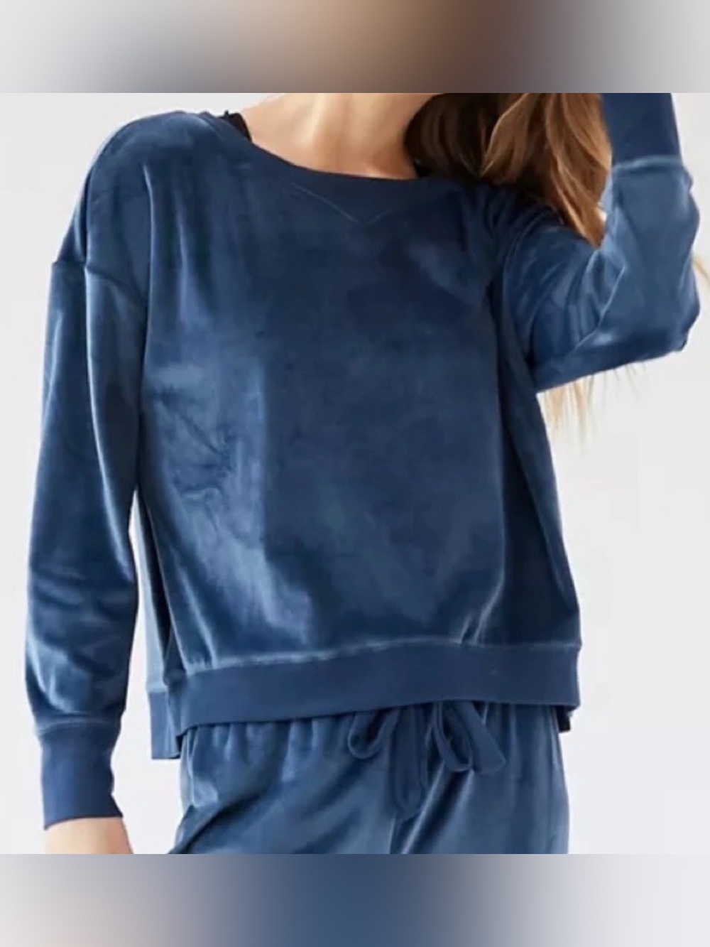 Honeydew Intimates Velour Sweatshirt Deep Blue Lounge Pullover L